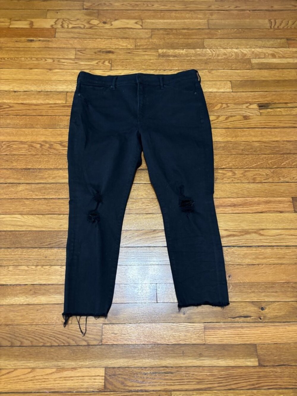 Express Womens High Rise Skinny Jeans Size 16S 16 Short Black Stretch Denim